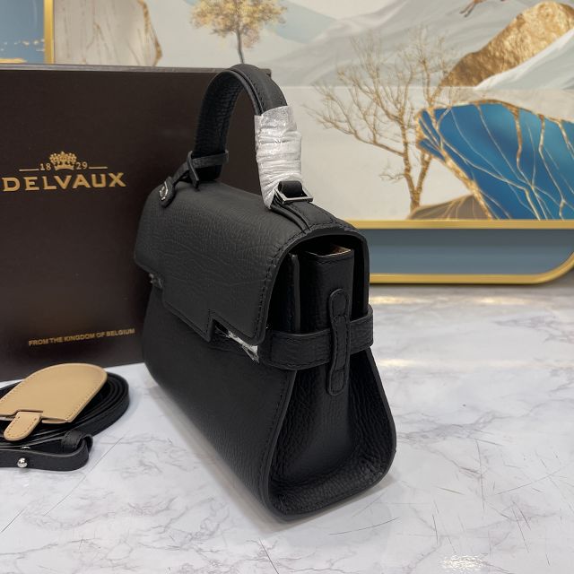 Delvaux original grained calfskin tempete small bag AA0563 black