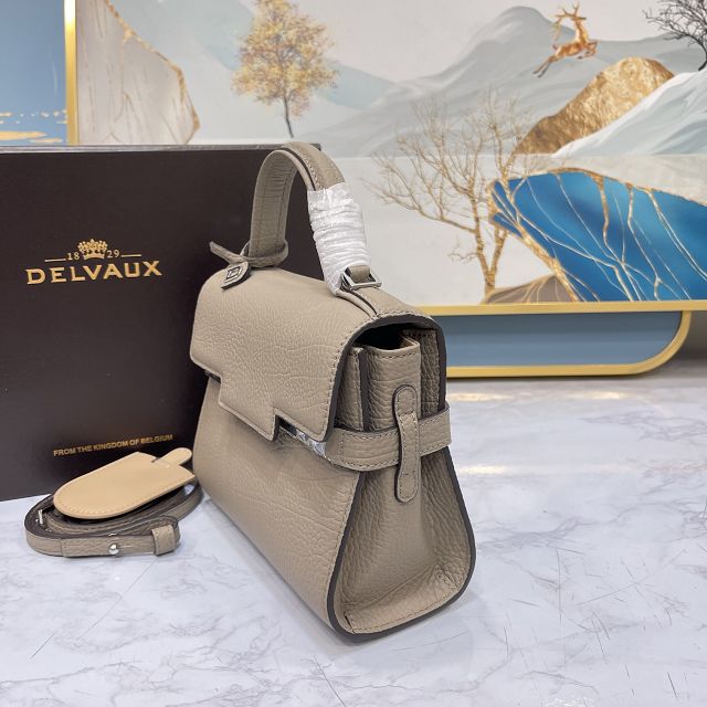 Delvaux original grained calfskin tempete small bag AA0563 light grey