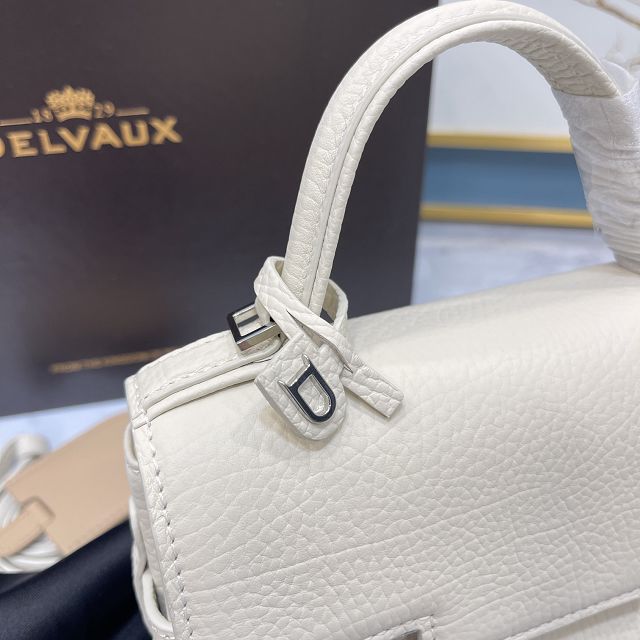 Delvaux original grained calfskin tempete small bag AA0563 white