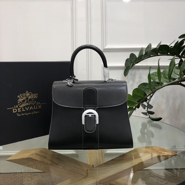 Delvaux original box calfskin brillant bag MM AA0555 black&white