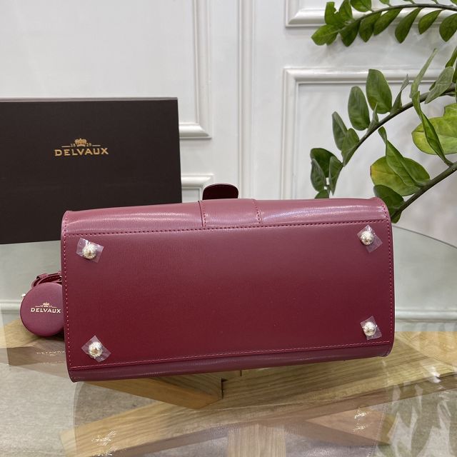 Delvaux original box calfskin brillant bag MM AA0555 bordeaux