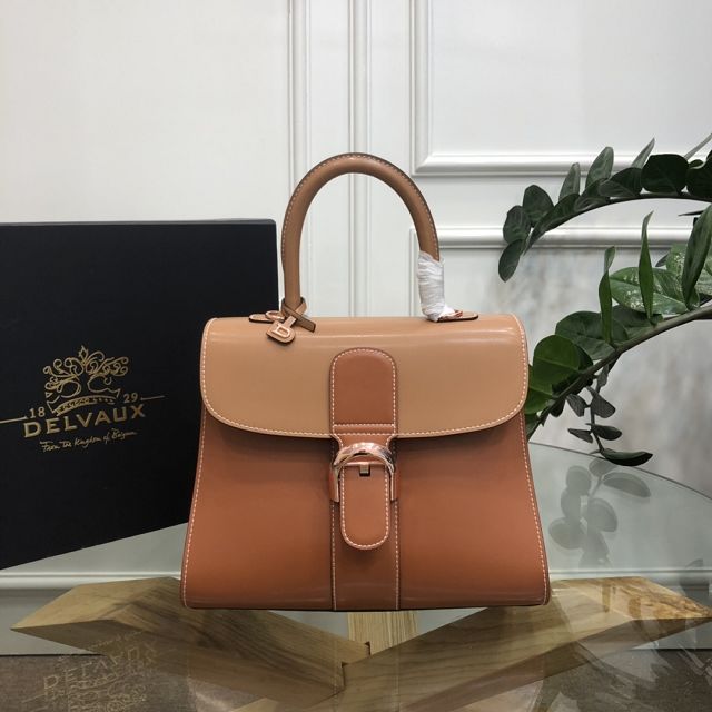 Delvaux original box calfskin brillant bag MM AA0555 caramel&brown	