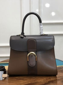 Delvaux original box calfskin brillant bag MM AA0555 grey&coffee	
