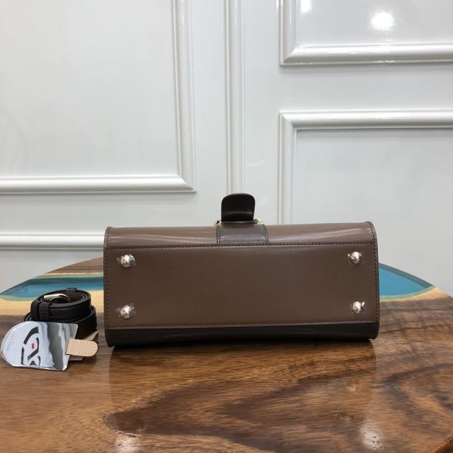 Delvaux original box calfskin brillant small bag AA0417 grey&coffee