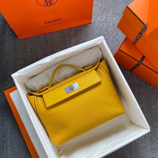 Hermes original togo leather kelly 2424 bag HH03699 amber 