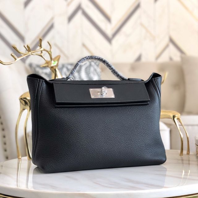 Hermes original togo leather small kelly 2424 bag HH03698 black