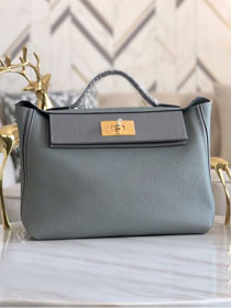 Hermes original togo leather kelly 2424 bag HH03699 blue lin