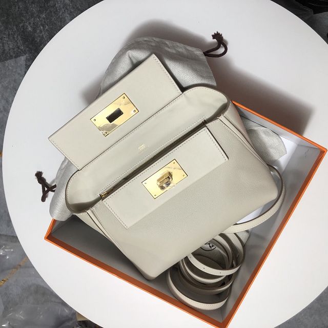 Hermes original togo leather small kelly 2424 bag HH03698 cream