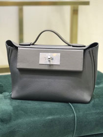 Hermes original togo leather kelly 2424 bag HH03699 gris etain