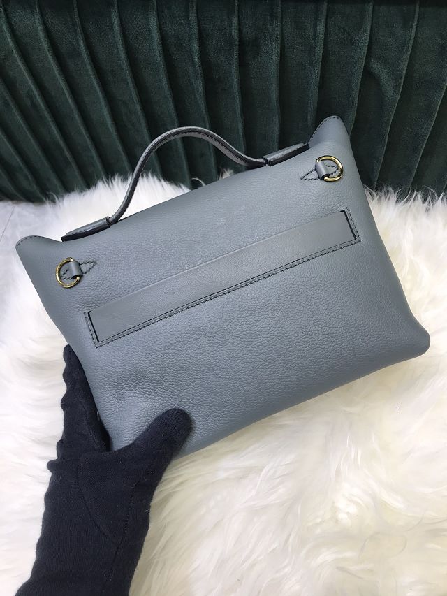 Hermes original togo leather small kelly 2424 bag HH03698 light blue