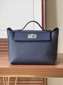 Hermes original togo leather kelly 2424 bag HH03699 navy blue