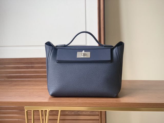 Hermes original togo leather kelly 2424 bag HH03699 navy blue