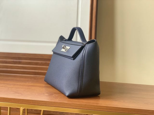 Hermes original togo leather kelly 2424 bag HH03699 navy blue