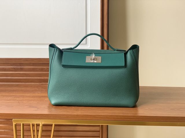 Hermes original togo leather small kelly 2424 bag HH03698 peacock green