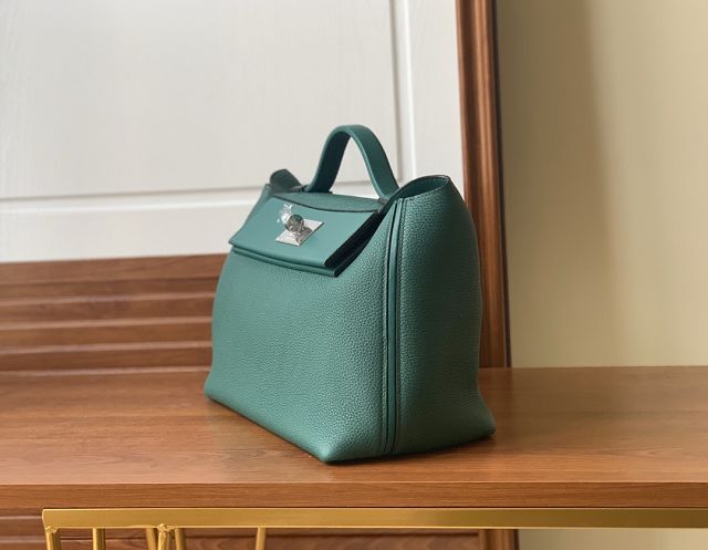 Hermes original togo leather small kelly 2424 bag HH03698 peacock green