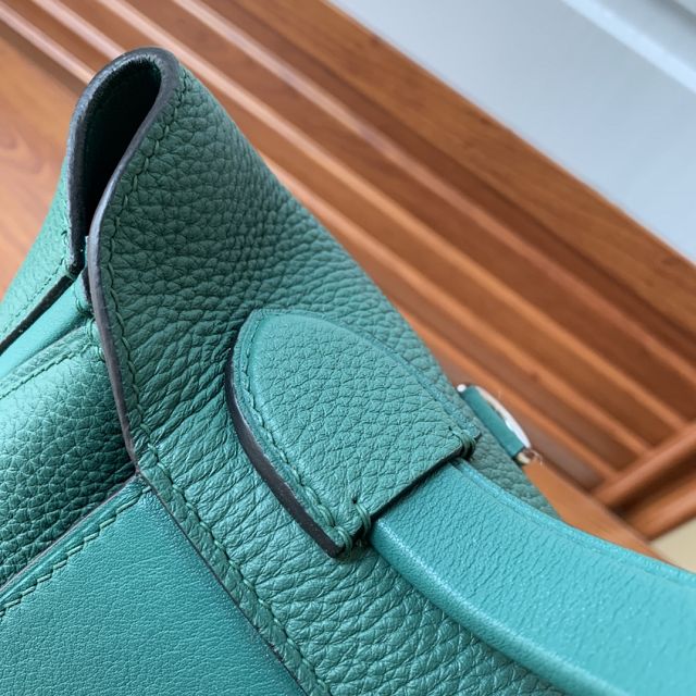 Hermes original togo leather small kelly 2424 bag HH03698 peacock green