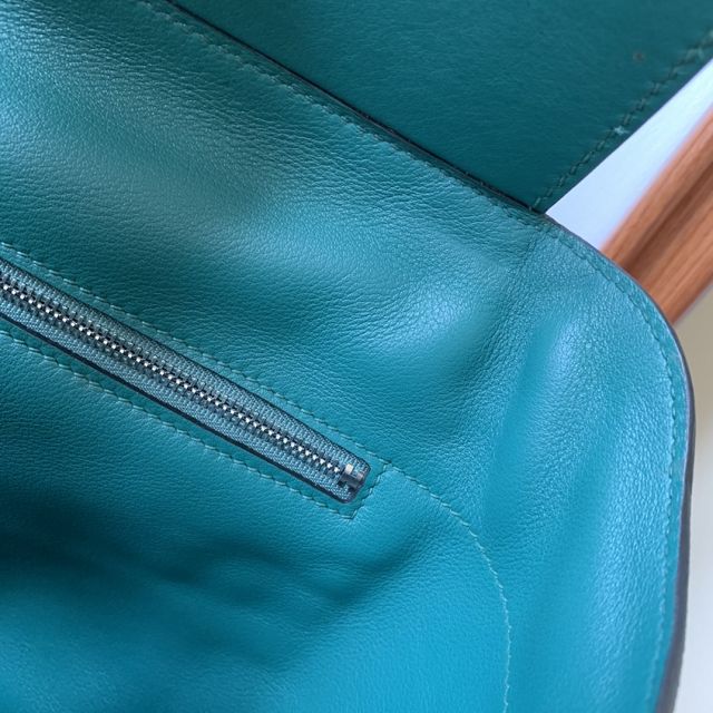 Hermes original togo leather small kelly 2424 bag HH03698 peacock green