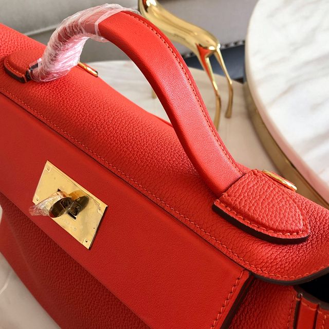 Hermes original togo leather small kelly 2424 bag HH03698 red