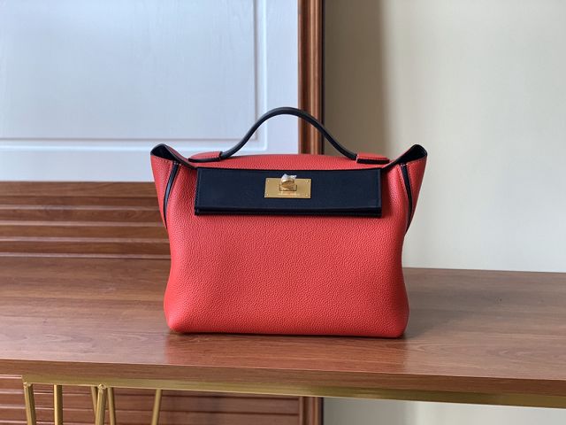 Hermes original togo leather small kelly 2424 bag HH03698 red&black