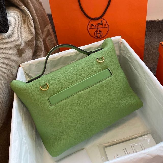 Hermes original togo leather small kelly 2424 bag HH03698 vert criquet