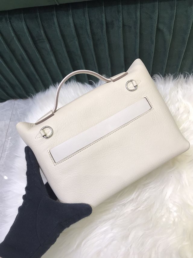 Hermes original togo leather small kelly 2424 bag HH03698 white