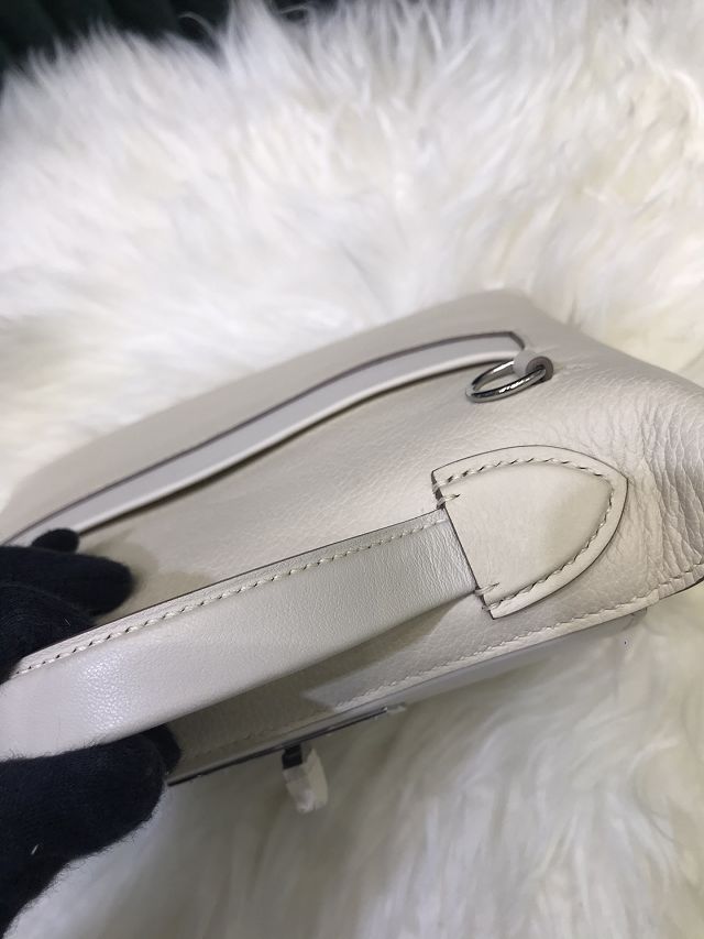 Hermes original togo leather small kelly 2424 bag HH03698 white