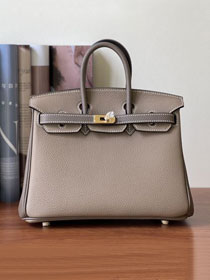 Hermes handmade original togo leather birkin bag BK0350 light grey