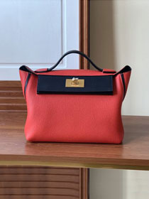 Hermes original togo leather small kelly 2424 bag HH03698 red&black