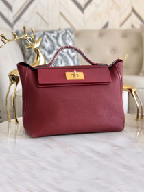 Hermes original togo leather small kelly 2424 bag HH03698 rubis