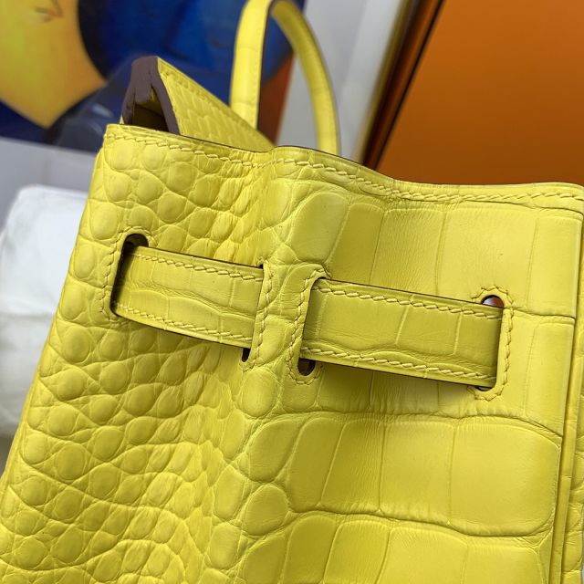 Hermes genuine crocodile leather birkin bag BK350 mimosa