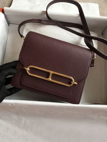 Hermes original evercolor leather roulis bag R18 bordeaux