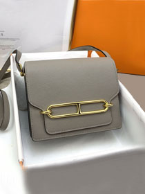 Hermes original evercolor leather roulis bag R18 gris ashpite