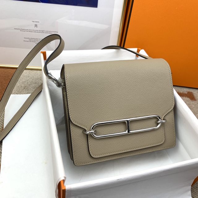 Hermes original evercolor leather roulis bag R18 gris tourterelle