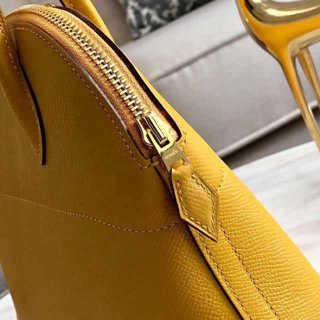 Hermes original epsom leather small bolide 27 bag B027 amber