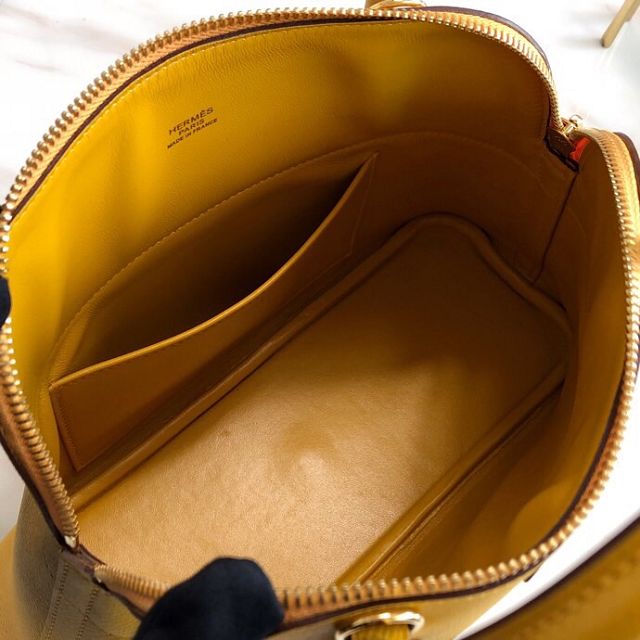 Hermes original epsom leather small bolide 27 bag B027 amber