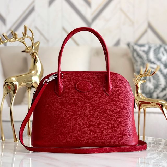 Hermes original epsom leather medium bolide 31 bag B031 red