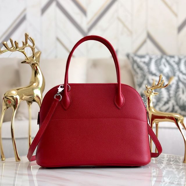 Hermes original epsom leather medium bolide 31 bag B031 red