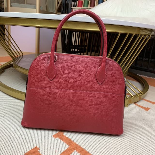 Hermes original epsom leather small bolide 27 bag B027 rubis