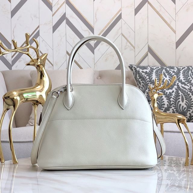 Hermes original epsom leather small bolide 27 bag B027 white