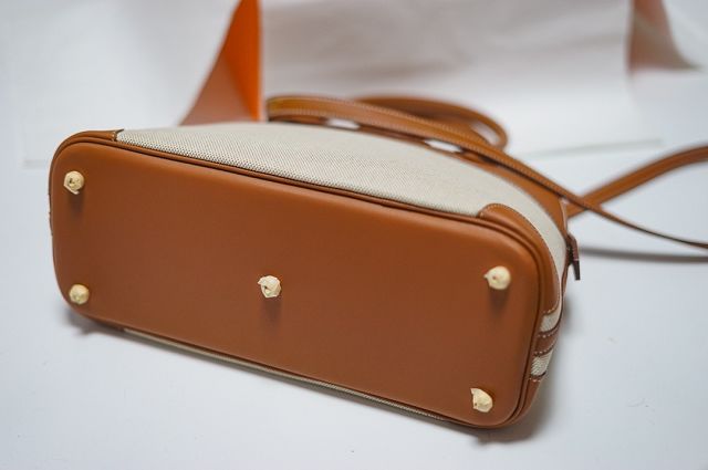 Hermes handmade original canvas medium bolide 31 bag B031 white&brown