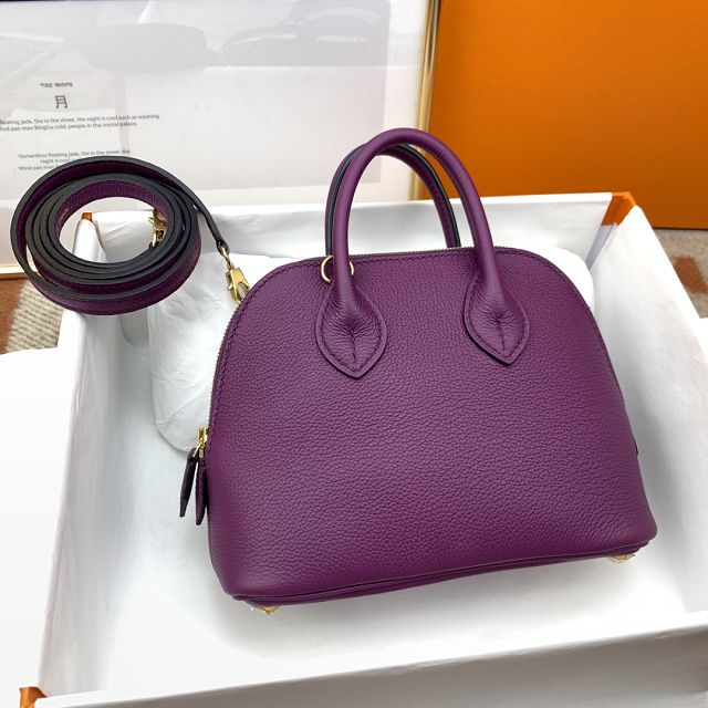 Hermes original chevre leather mini bolide bag H018 anemone 