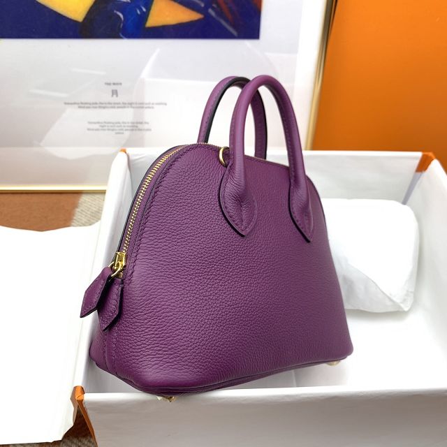 Hermes original chevre leather mini bolide bag H018 anemone 