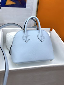 Hermes original chevre leather mini bolide bag H018 blue brume