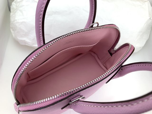 Hermes original chevre leather mini bolide bag H018 mauve sylvestre