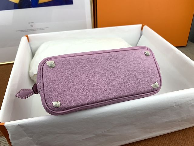 Hermes original chevre leather mini bolide bag H018 mauve sylvestre