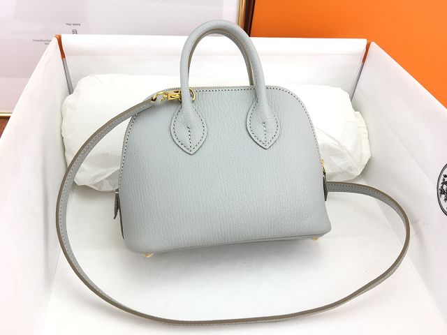 Hermes original chevre leather mini bolide bag H018 pearlash