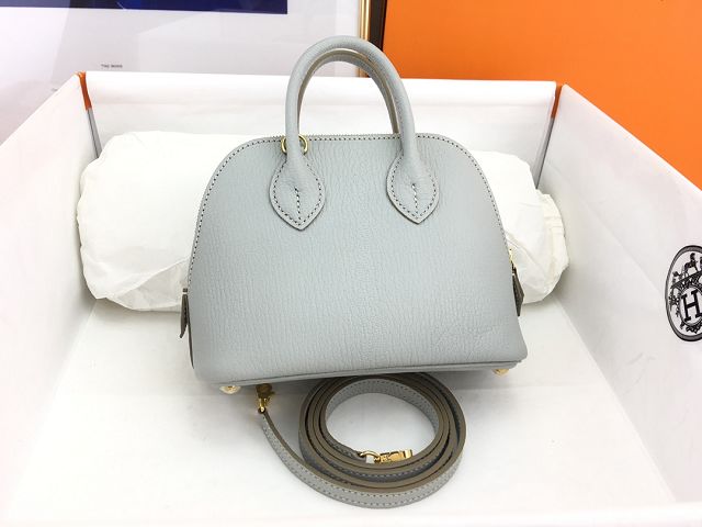 Hermes original chevre leather mini bolide bag H018 pearlash