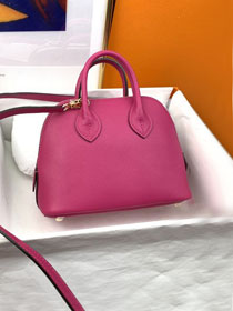 Hermes original chevre leather mini bolide bag H018 rose purple