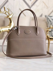 Hermes original epsom leather small bolide 27 bag B027 etoupe grey