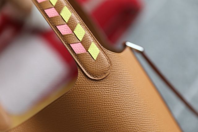 Hermes original epsom leather small picotin lock bag HP0018 gold brown